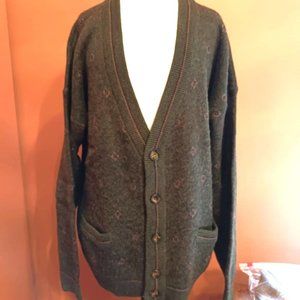 Maggi Unisex Green/Patterned Cardigan - OS